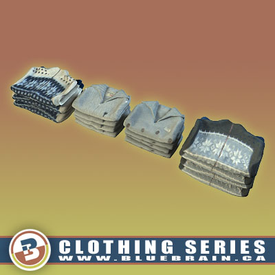 3D Model of Clothing Series - Realistic Folded Sweaters - 3D Render 0